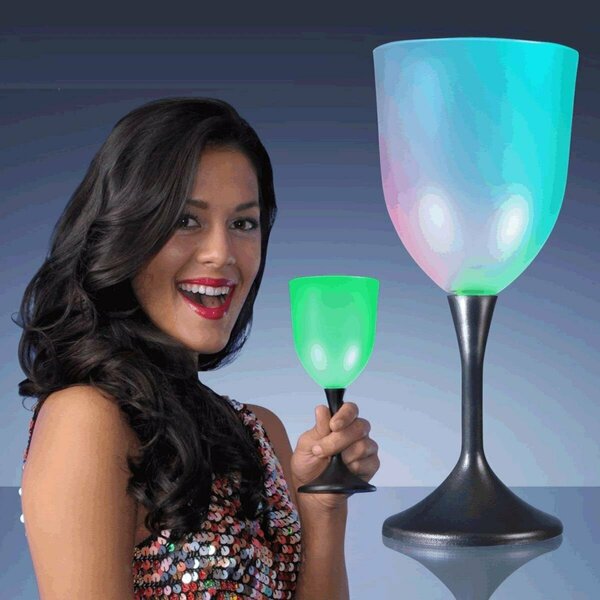 Surprise LED Frosted Wine Glass with Black Base SU2796745
